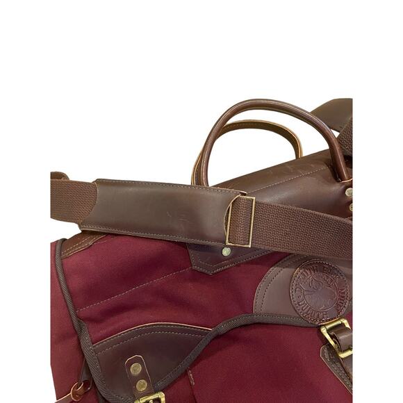 Duluth Pack Sportsman's Garment Bag In Waxed Canvas Burgundy EUC - Picture 7 of 12